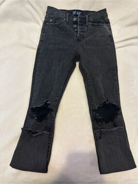 GAP Black High-Rise Distressed Skinny Jeans